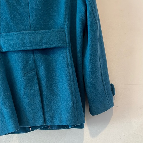 Lands' End Blue Pea Coat with Notched Lapels - Picture 5 of 6